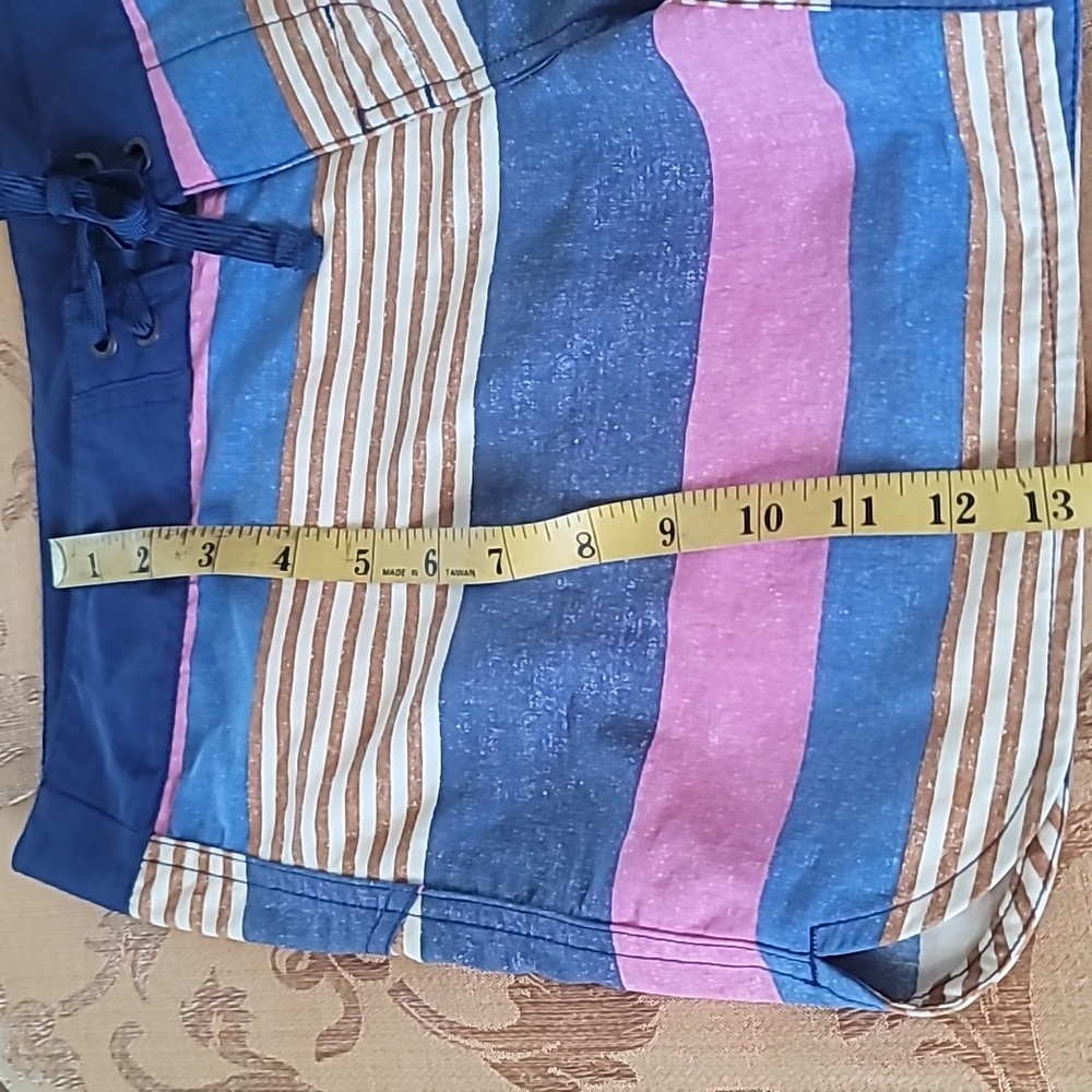 Women's Patagonia Wave Maker Board Surfing short Pink & Blue Stripe SZ 8 - Picture 10 of 15